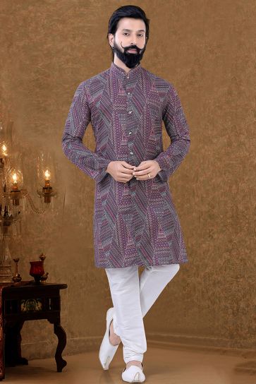  Cotton Fabric Multi Color Magnificent Kurta Pyjama