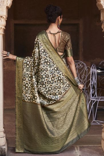 Handloom Silk Multi Color Printed Saree