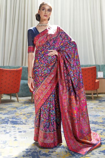 Multi Color Function Wear Trendy Weaving Work Saree In Art Silk Fabric