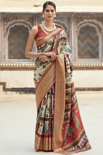 Mesmeric Viscose Fabric Sangeet Wear Saree In Multi Color