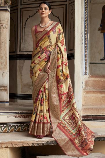 Sangeet Wear Wondrous Viscose Fabric Saree In Multi Color
