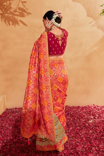 Phenomenal Embroidered Designs Multi Color Silk Saree