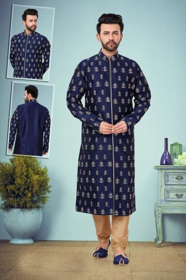 Dupion Silk Fabric Function Wear Kurta Pyjama