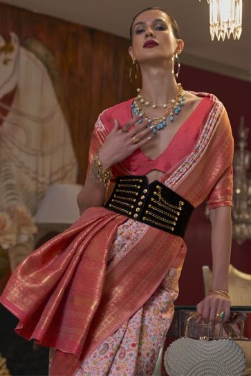 Pink Color Winsome Function Wear Silk Saree