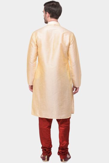 Sangeet Wear Cream Color Engaging Redaymade Kurta Pyjama