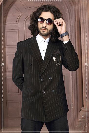 Black Color Wedding Wear Jodhpuri Suit In Fancy Fabric
