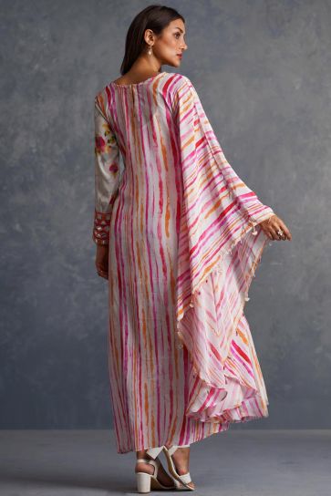 Eye Catching Readymade kaftan Type Maxi Dress With Viscose Crepe Fabric