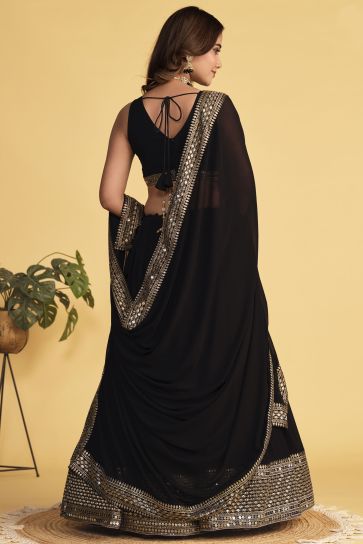 Buy Sophisticated Black Color Art Silk Bandhani Zari Weaving Work Saree  Blouse | Lehenga-Saree