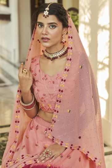 Chocolate Peach Lehenga Choli Designer Wedding Wear Lengha Indian Lahanga  Saree | eBay