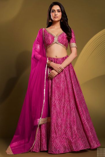 Pink South Indian Fashion Lehenga Choli - Designerkloth
