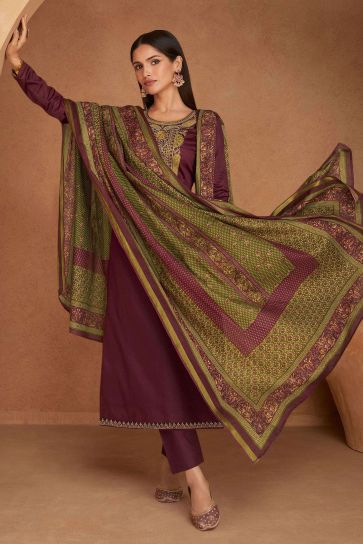 Buy Fantastic Dark Coffee Georgette With Embroidered Salwar Suit | Fashion  Clothing