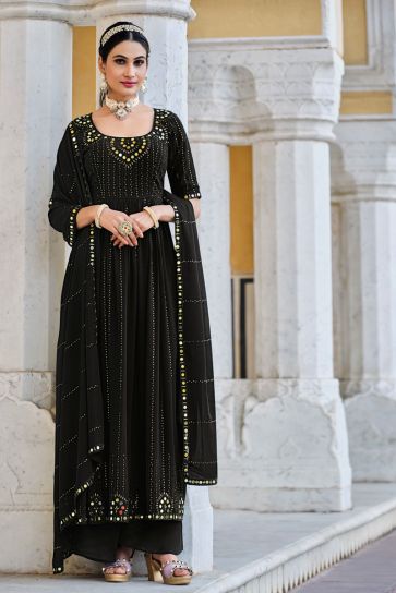 Black Function look Palazzo Suit in Georgette Fabric