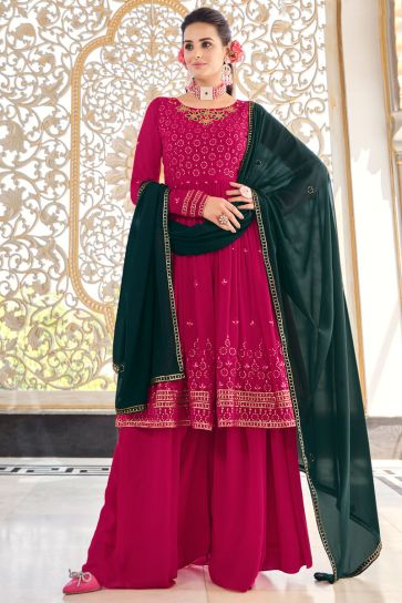 Charming Rani Color Georgette Fabric Readymade Palazzo Suit