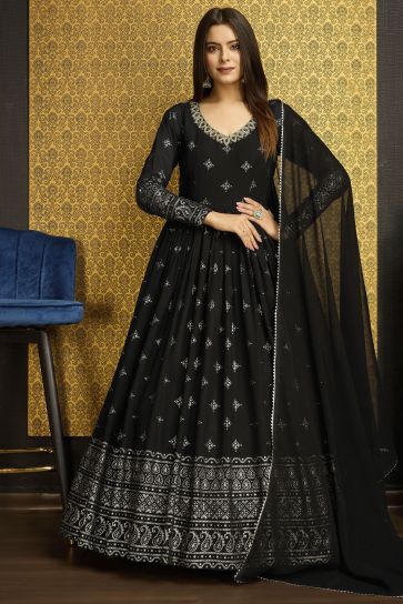 Lowest Price | $52 - $64 - Black Net Indian Gown and Black Net Designer Gown  Online Shopping