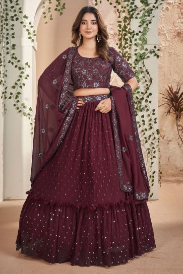 Buy Maroon And White Malediction Lehenga by HOUSE OF HIYA at Ogaan Online  Shopping Site