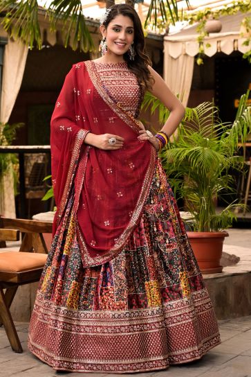 Rency Creation Semi-stitched Bridal Red Coloured Lehenga Choli at Rs 1050 in  Surat