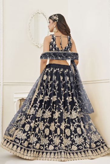 Wedding Wear Black Color Beautiful Sequence Fancy Work Velvet Design L –  Lehenga Closet