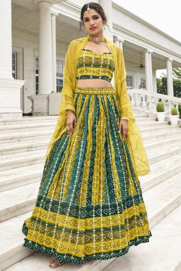 Vartika Singh Attrective Georgette Fabric Multi Color Digital Printed Lehenga 