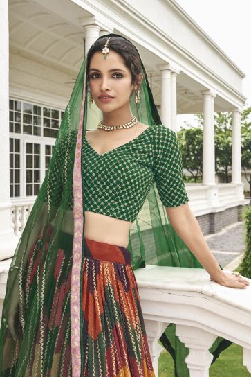 Vartika Singh Heavy Georgette Fabric Multi Color Digital Printed Lehenga