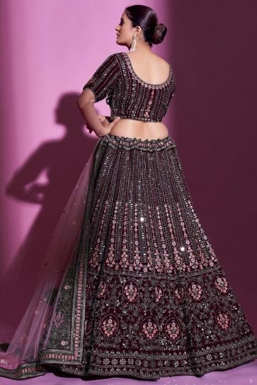 Buy FUSIONIC Green Color Crepe Fabric Lehenga With Resham And Sequins Work  For Women at Amazon.in
