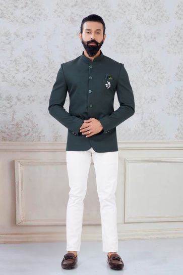 Captivating Grey Fancy Jodhpuri Suit For Men