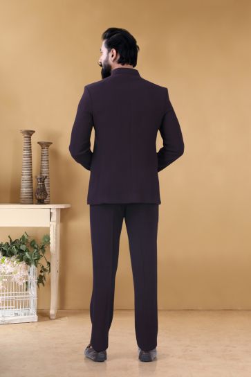 Buy Purple Shirt Satin Cotton Blazer And Pant Terry Rayon & Set For Men by  Samyukta Singhania Online at Aza Fashions.