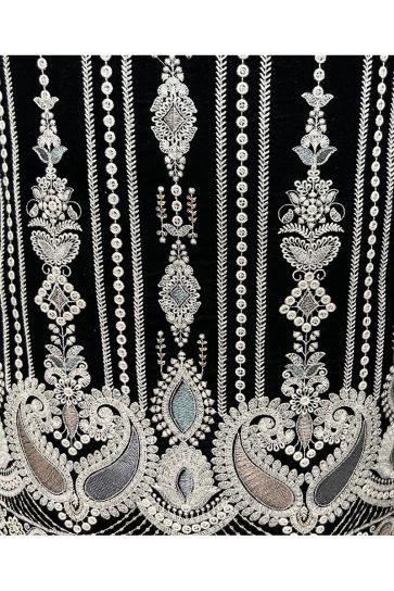 Velvet Stunning Black Color Wedding Wear Readymade Men Peshawari Style Indo Western 