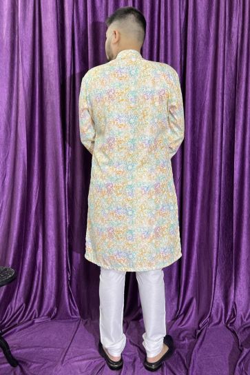 Multi Color Gorgeous Cotton Wedding Wear Kurta Pyjama For Men
