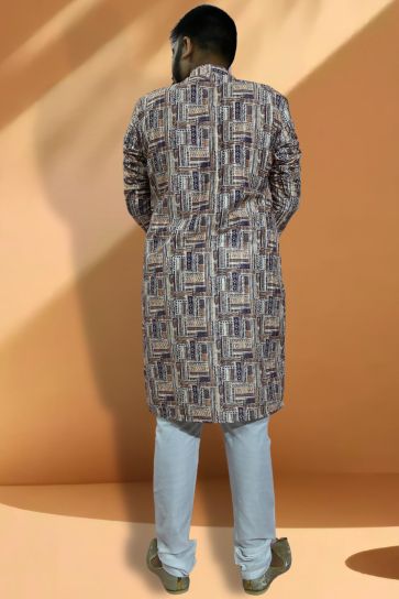 Gorgeous Jacquard Fabric Readymade Kurta Pyjama For Men