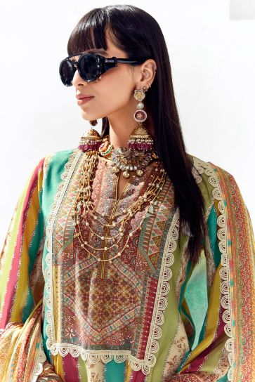Engaging Multi Color Printed Cotton Salwar Suit 