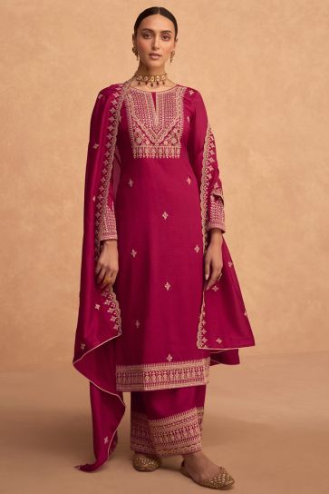 Rani Color Function Style Winsome Art Silk Palazzo Suit