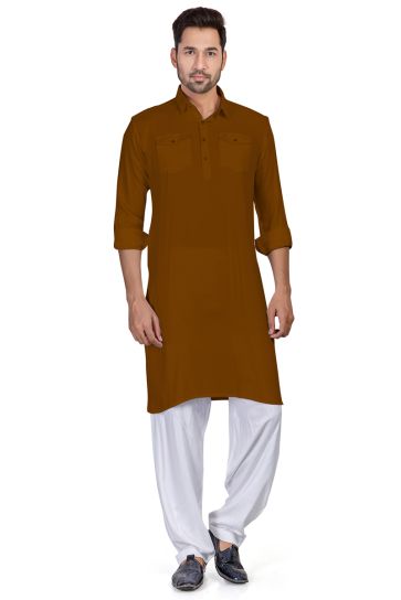 Function Wear Readymade Glamorous Pathani Style Kurta Pyjama For Men In Cotton Fabric