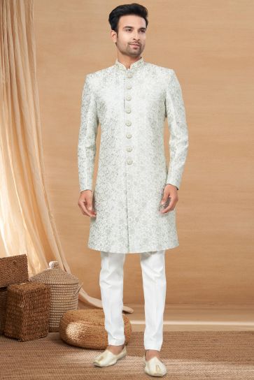 Gorgeous Fancy Fabric Readymade Indo Western For Men