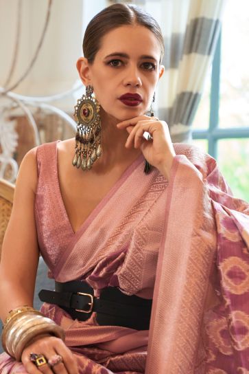 Kalki Koechlin Wonderful Handloom Weaving Multi Color Saree In Tissue Fabric