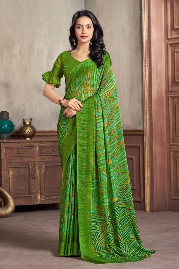 Buy Yellow Georgette Daily Wear Printed Saree Online From Wholesale Salwar.-sgquangbinhtourist.com.vn