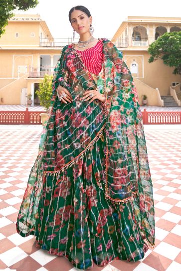 Bridal Choli | Red lehenga, Bottle green blouse, Green blouse