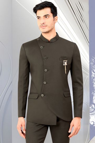 Black Color Rayon Fabric Wedding Style Engrossing Jodhpuri Jacket