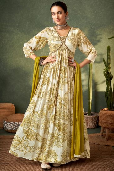 Expensive | $129 - $193 - Sea Green Jamawar Silk Indian Gown and Sea Green  Jamawar Silk Designer Gowns Online Shopping