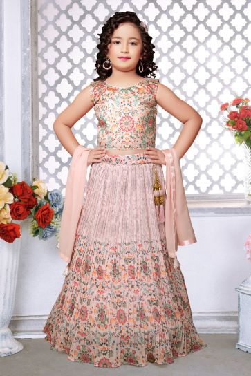 Buy Girls Ethnic Wear Online, Indian Traditional Dress for Baby Girl USA:  Beige and Peach