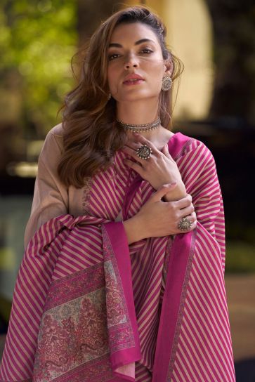 Pink Color Cotton Fabric Festive Look Tempting Salwar Suit