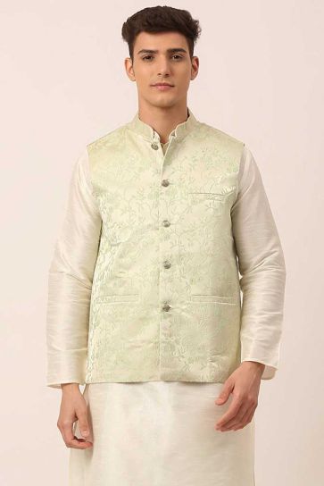 Sea Green Color Art Silk Fabric Alluring Jacket In Function Wear