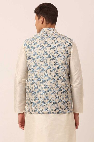 Art Silk Fabric Beige Color Fantastic Function Wear Jacket