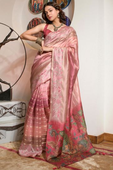 Multi Color Exquisite Organza Fabric Printed Festival Wear Saree