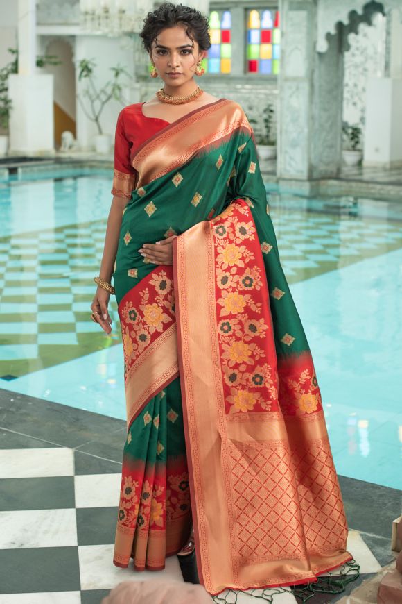 Multicolor Woven Banarasi Silk Saree