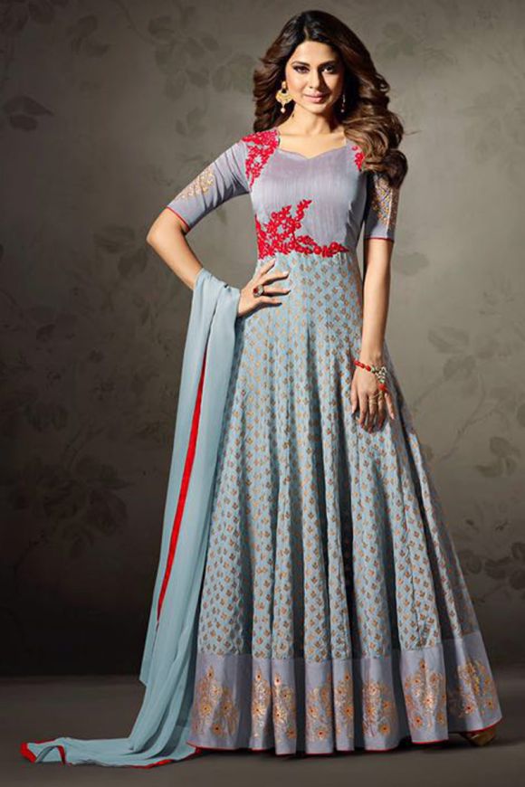 Jennifer Winget Brown colour gown -MUGDHA - 5009 at Rs.1465/Piece in surat  offer by Suryavansi