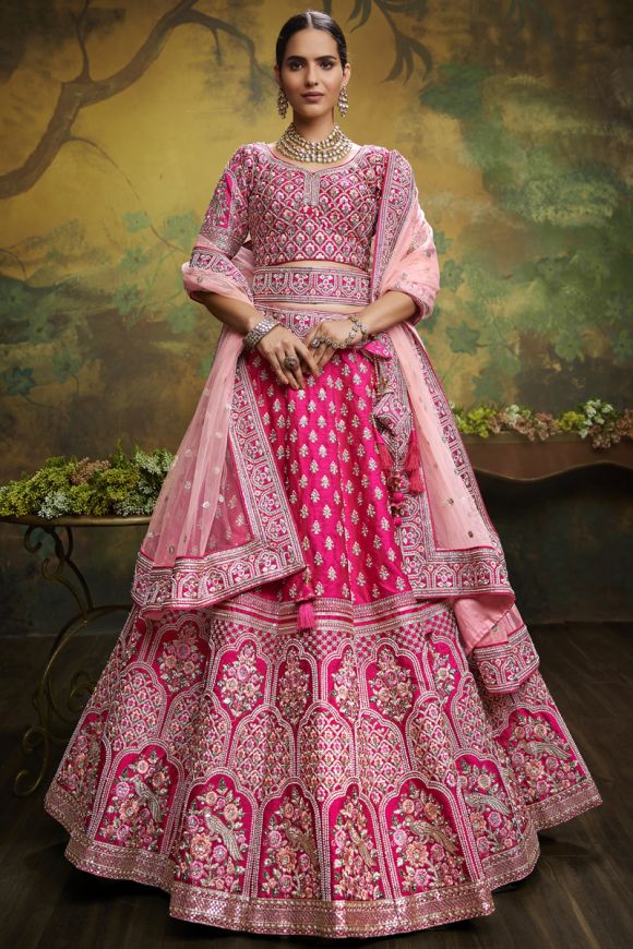 Beautiful Banarasi Silk Lehenga-Choli with superb embellishments. #Lehenga  #traditional #fes… | Indian designer outfits, Party wear lehenga, Indian  outfits lehenga