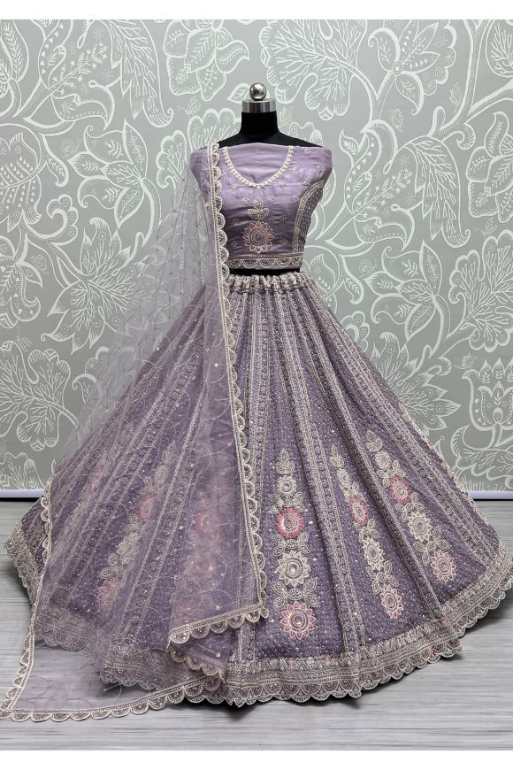 Latest Designer Purple Colour Lehenga for Bridal | Purple Lehenga Bridal