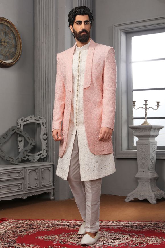 Elegant Baby Pink Indo Western Set | Traditional Chic