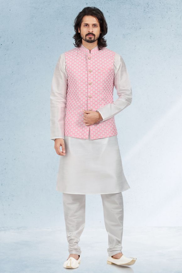 Buy Moss Green Printed Kurta Jacket Set Online in India @Manyavar - Kurta  Jacket Set for Men