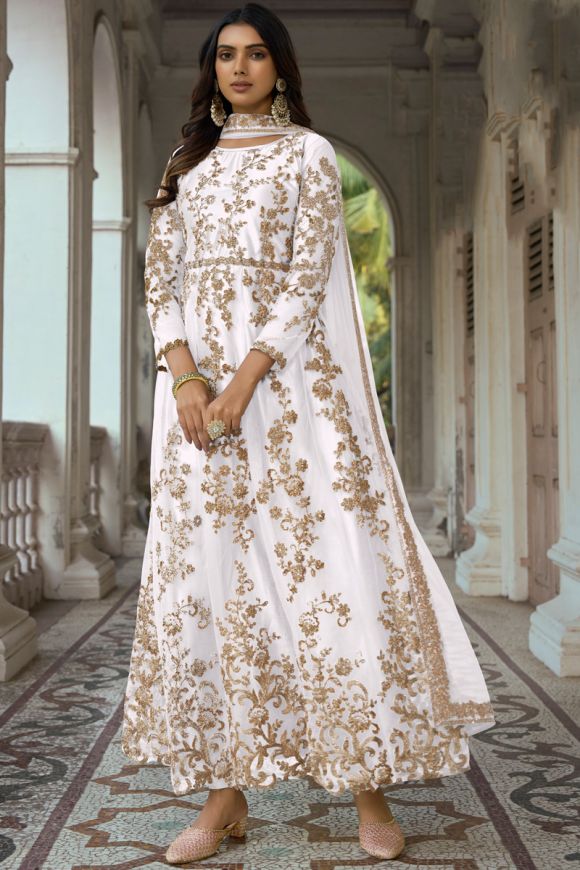 Dheeraj Women Gown White Dress - Buy Dheeraj Women Gown White Dress Online  at Best Prices in India | Flipkart.com